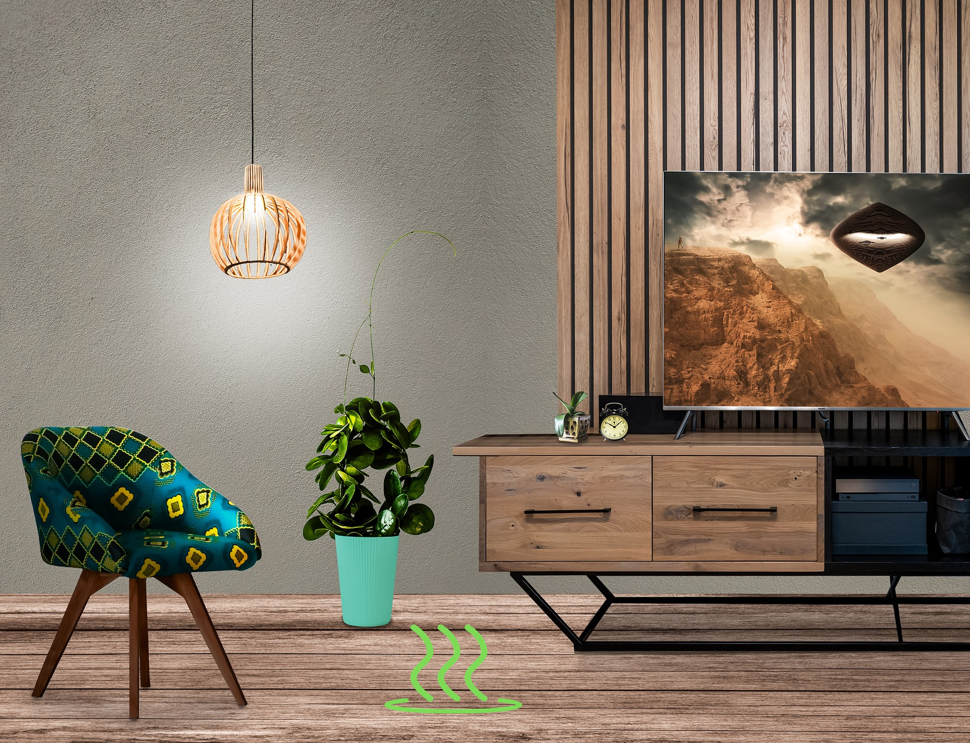 Meble na nóżkach na ogrzewanej podłodze